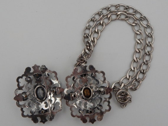 NAPIER Purple Silver Filigree Pendant Necklace & … - image 5