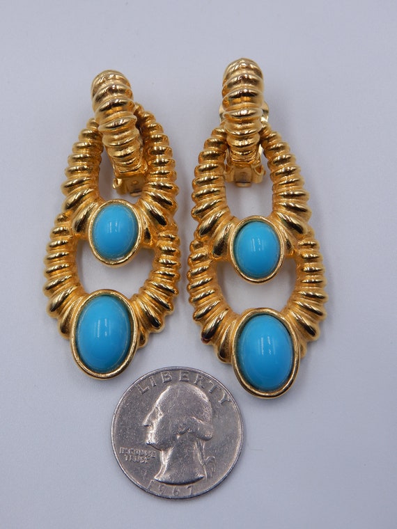 CARLYLE Statement Faux Turquoise Earrings - Gorge… - image 7