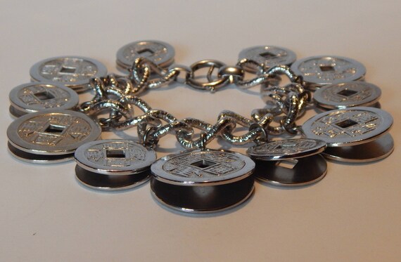 NAPIER Asian Coin Charm Bracelet& Earrings - Dori… - image 7