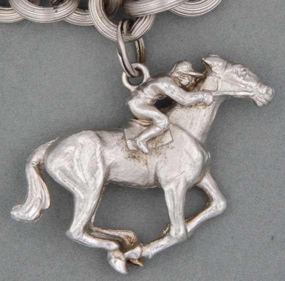 NAPIER Jockey on Horse Charm Bracelet - Kentucky … - image 3