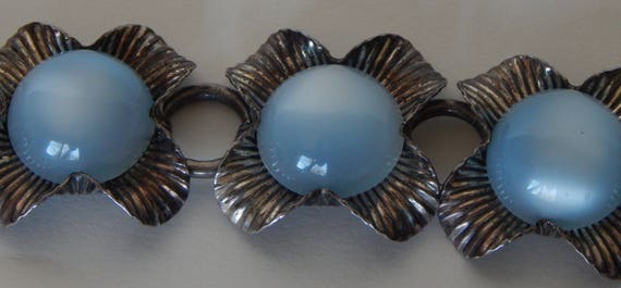 NAPIER Blue Moonglow Moonstone Bracelet - 1950s - image 6