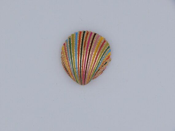 CASTLECLIFF Seashell Pin - Vibrant Rainbow Colors - image 1