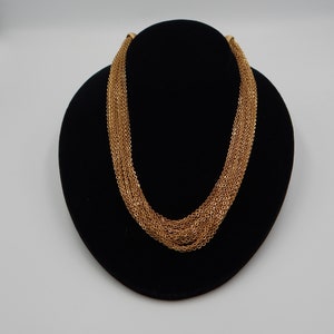 MONET Multi Strand Liquid Gold (Plate) Necklace - 1960 Treasure