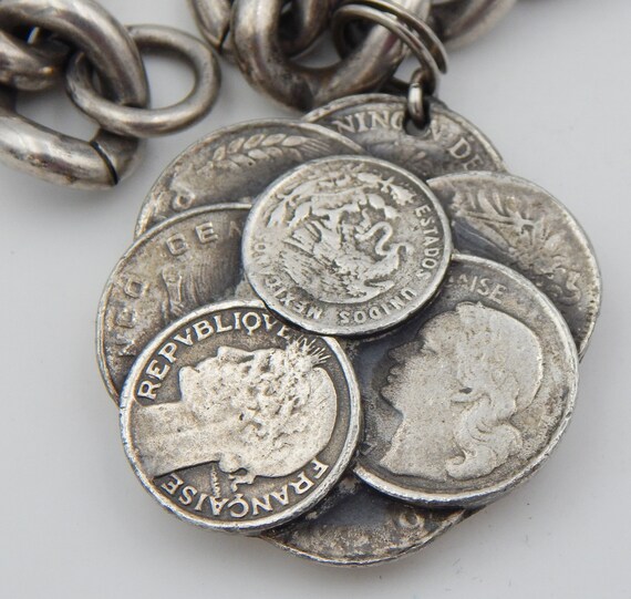 NAPIER Charm Bracelet - Faux Foreign Coins - image 4