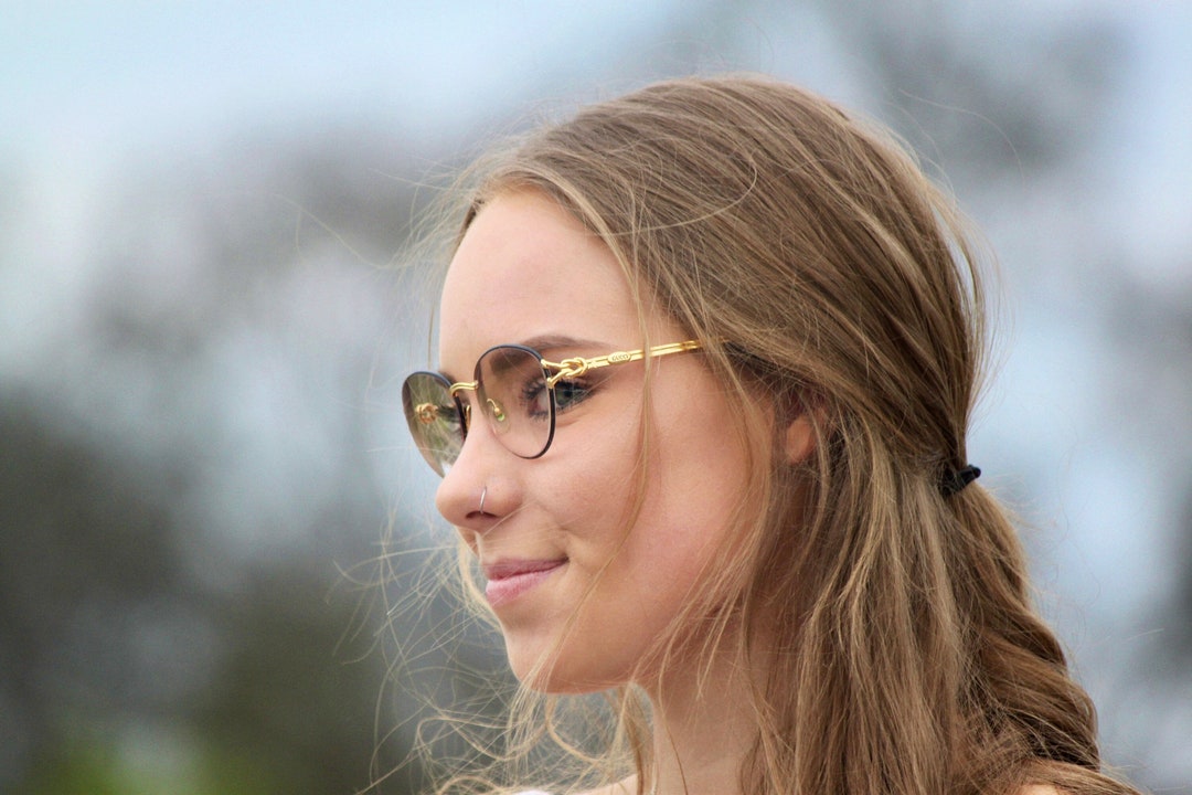 Gucci Reading Glasses Vintage Sunglasses Gold Frame Etsy