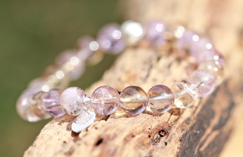 Sterling Silver Gemstone Bracelet Ametrine Stone Crystals For Spiritual and Intellectual Energies.
