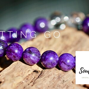 Charoite Stones, Quartz Crystal Stones, 925 Sterling Silver, Gemstone Bracelet, Crystals For Letting Go.