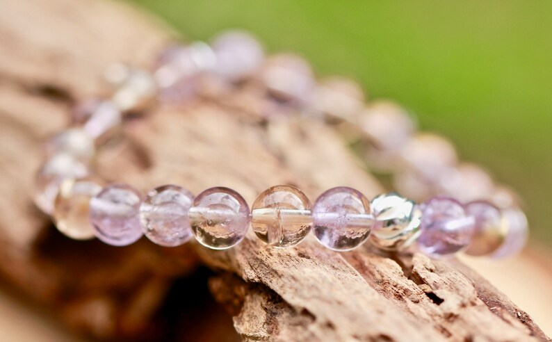 Sterling Silver Gemstone Bracelet Ametrine Stone Crystals For Spiritual and Intellectual Energies.