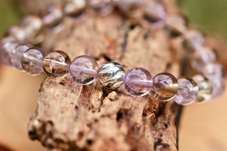 Sterling Silver Gemstone Bracelet Ametrine Stone Crystals For Spiritual and Intellectual Energies.