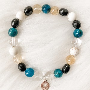 Apatite Stones, Quartz Crystal Stones, Turquoise Stones, Citrine Stones and Shungite Stones Gemstone Bracelet.