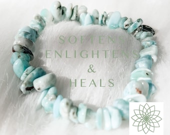 Larimar Steine Edelstein Armband, weicher, erleuchtet und heilt.