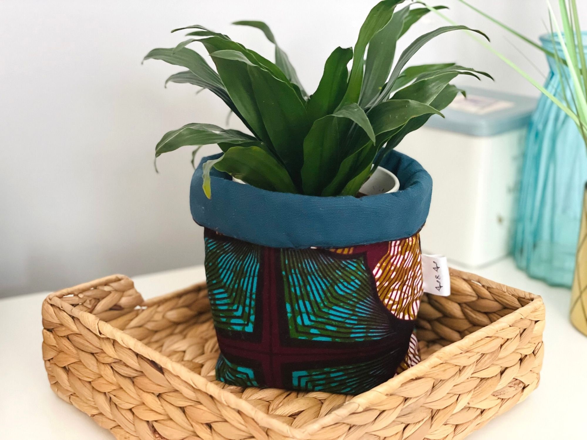 Couverture Végétale en Tissu d'impression Écologique Vert Émeraude| Support de Plante d'intérieur Pl