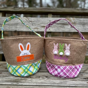 Personalized Easter Basket | Easter Bunny Basket | Monogrammed Easter Basket | Girls Easter Basket | Boys Basket | Embroidered Basket | Gift