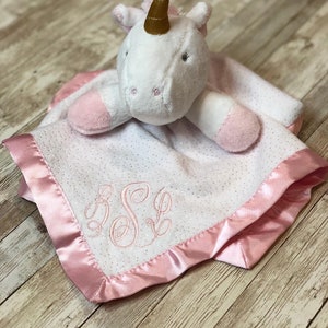 Monogrammiert Baby Schmusetuch | Personalisierte Baby Geschenk | Personalisiertes Tier Lovey | Tierdecke | Personalisierte Baby-Dusche-Geschenk