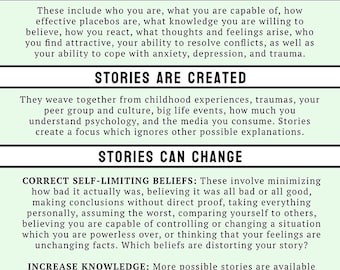 Self-Limiting Stories Postcard - Mental Health Resource - Self-Care Reminder - Therapy Tool