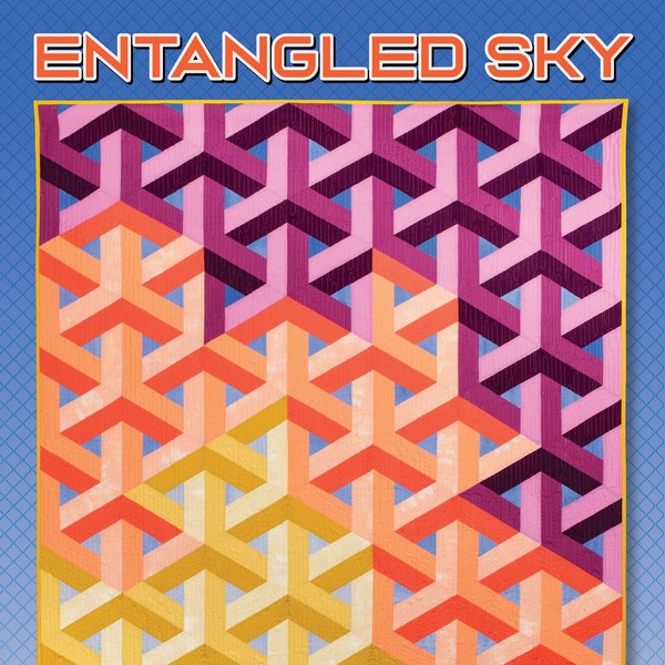 Entangled Sky, Krista Moser Patterns, Escher Quilt Pattern, 3D Quilting Pattern, CGR60DIA Ruler, Digital Download