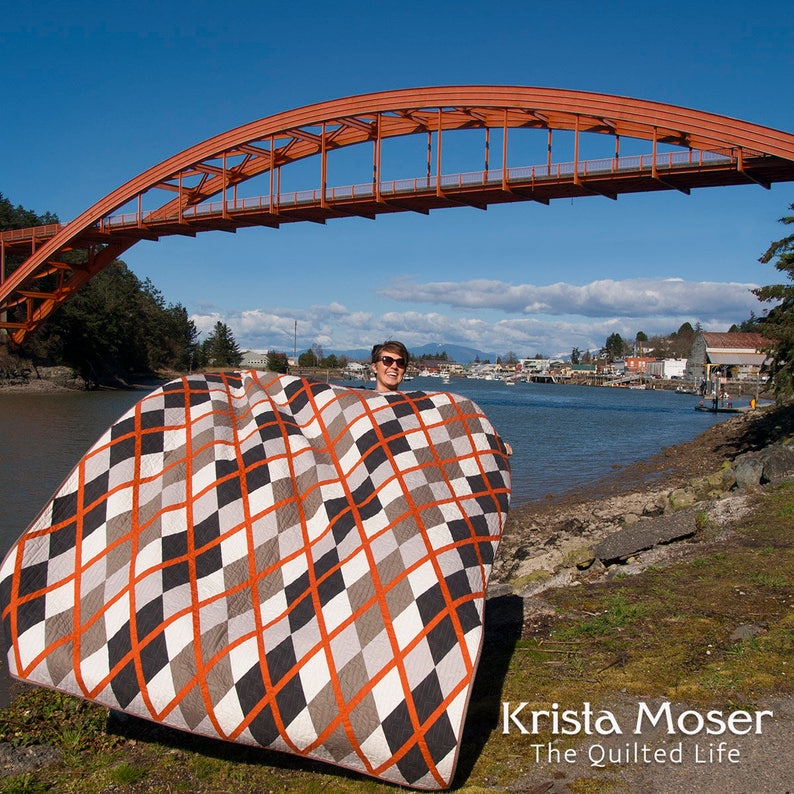 Argyle Lad Krista Moser Patterns, Modern Quilt Pattern, Uses CGR60DIA Ruler, Digital Download image 10
