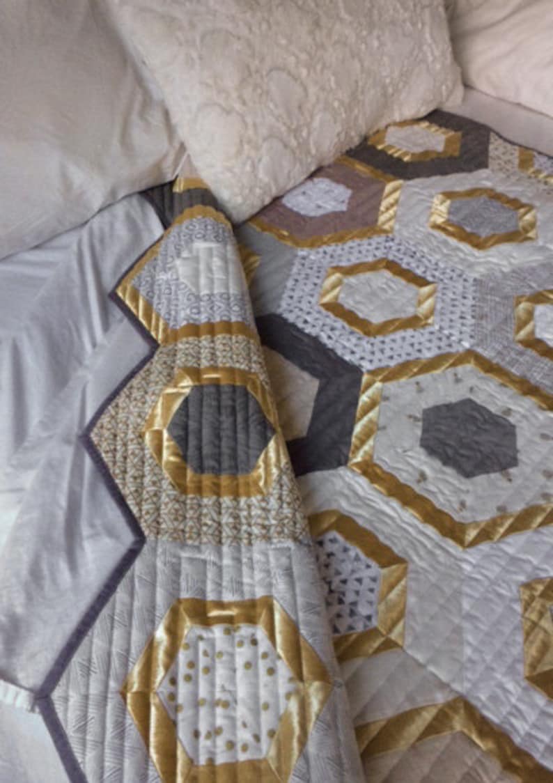 Krista Moser Honeycomb Hexagon Modern Quilt Pattern PDF