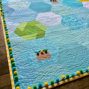 Hexie Hot Air Balloons, Krista Moser Patterns, Modern Quilt Pattern, Uses Large 60 Degree Diamond Ruler, Printed Pattern