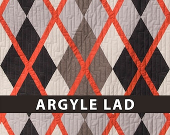 Argyle Lad Krista Moser Patterns, Modern Quilt Pattern, Uses CGR60DIA Ruler, Digital Download