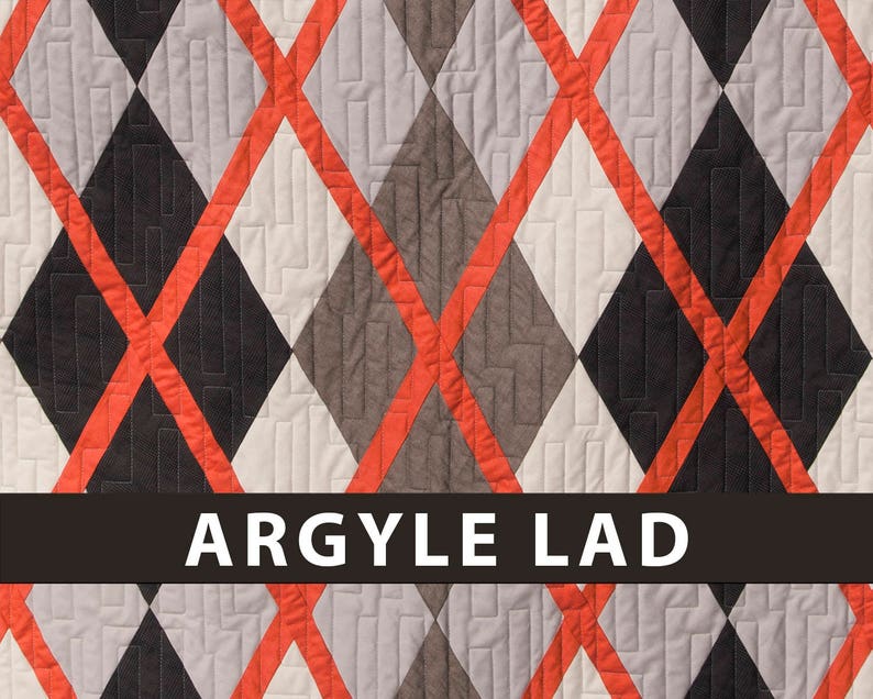 Argyle Lad Krista Moser Patterns, Modern Quilt Pattern, Uses CGR60DIA Ruler, Digital Download image 1