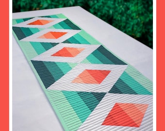 Aztec Diamond Table Runner, Krista Moser, Cut Loose Press, Quilted Table Runner Pattern, CGRT60 Ruler, Printed Pattern