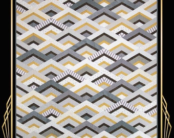 City Girl Chevron, Krista Moser Patterns, Modern Quilt Pattern, Large 60 Degree Diamond Ruler, Printed Pattern, Updated, Free Shipping USA