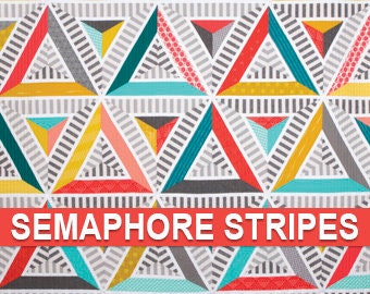 Semaphore Stripes, Krista Moser Patterns, Modern Quilt Pattern, CGR60DIA Ruler, Printed Pattern: Free Shipping USA