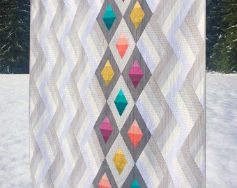 Woven Jewelbox Krista Moser Modern Quilt Patterns, Cut Loose Press, CGR60DIA Ruler, Printed Pattern