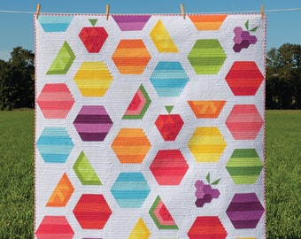 Fresh Fruit Modern Quilt Pattern Krista Moser Patterns, CGR60DIA Ruler, Printed Pattern