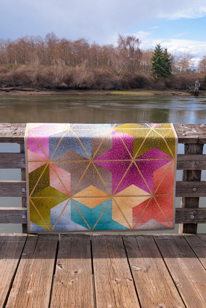 Ombre Blossoms Krista Moser Modern Quilt Pattern CGR60DIA | Etsy