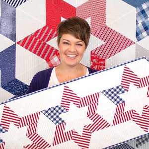 Hollow Star Table Runner, Krista Moser Modern Quilt Pattern, Cut Loose Press, Large 60 Degree Diamond Ruler, Printed, Free Shipping USA
