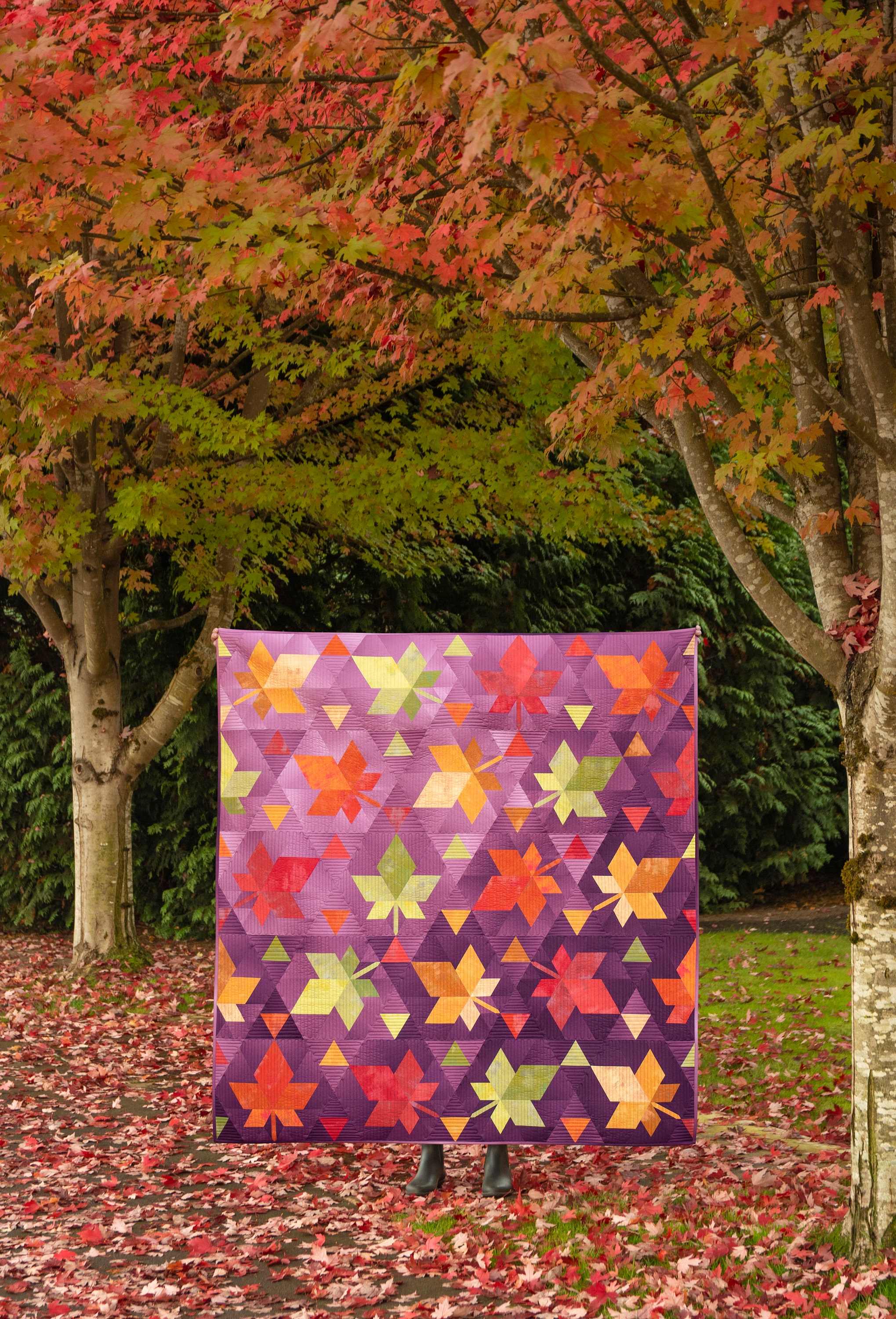 Autumn Ruler Fall Foliage, Krista Moser Modern Quilt Pattern, 60 Degree Diamond Mini ...