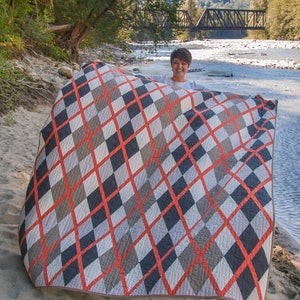 Argyle Lad Krista Moser Patterns, Modern Quilt Pattern, Uses CGR60DIA Ruler, Digital Download image 7