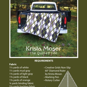 Argyle Lad Krista Moser Patterns, Modern Quilt Pattern, Uses CGR60DIA Ruler, Digital Download image 3