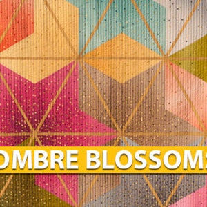 Ombre Blossoms, Krista Moser Patterns, Ombre Quilt Pattern, Large 60 Degree Diamond Ruler, Digital Download