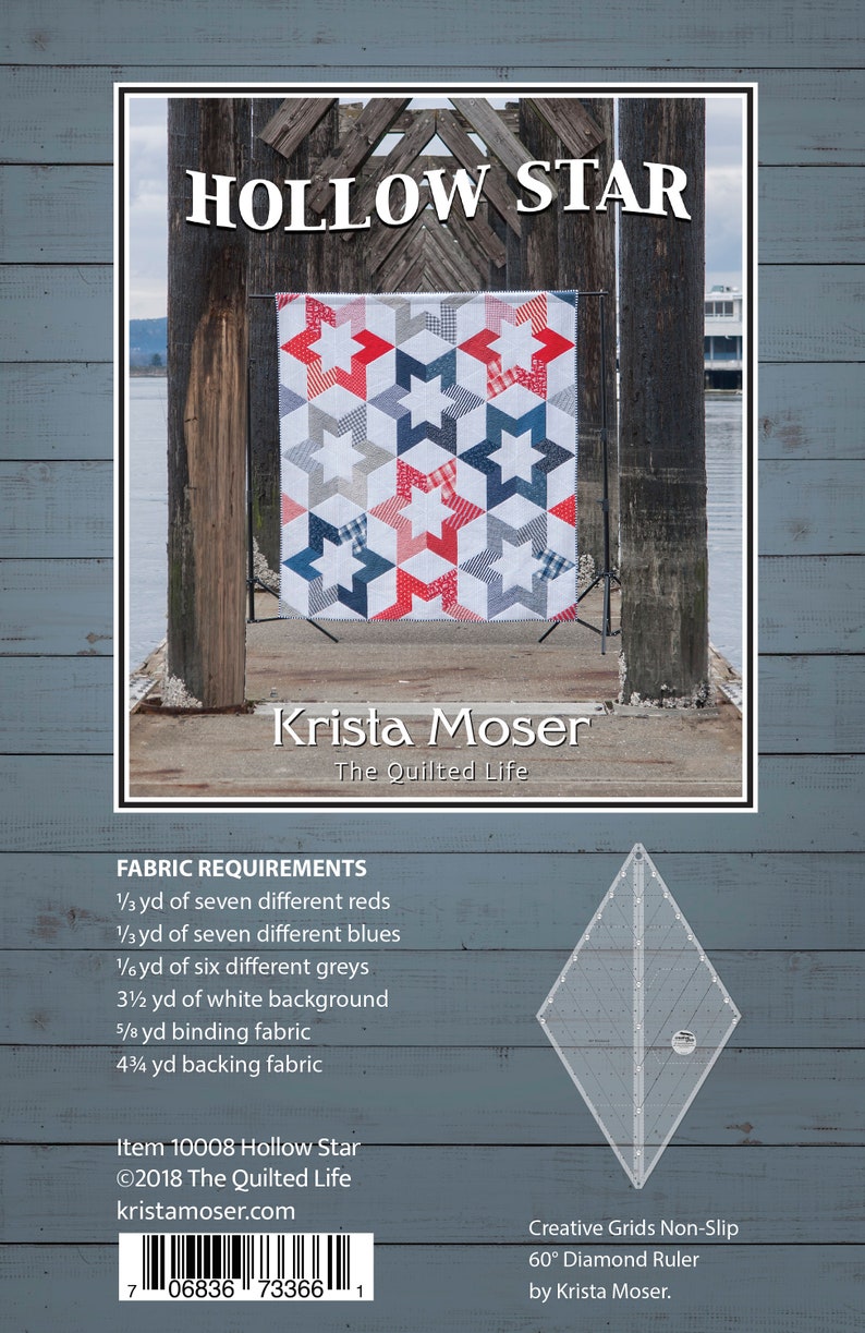 Hollow Star Krista Moser Patterns Modern Quilt Pattern, Uses CGR60DIA Ruler, Digital Download image 4