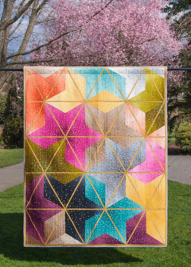 Ombre Blossoms Krista Moser Modern Quilt Pattern CGR60DIA Etsy
