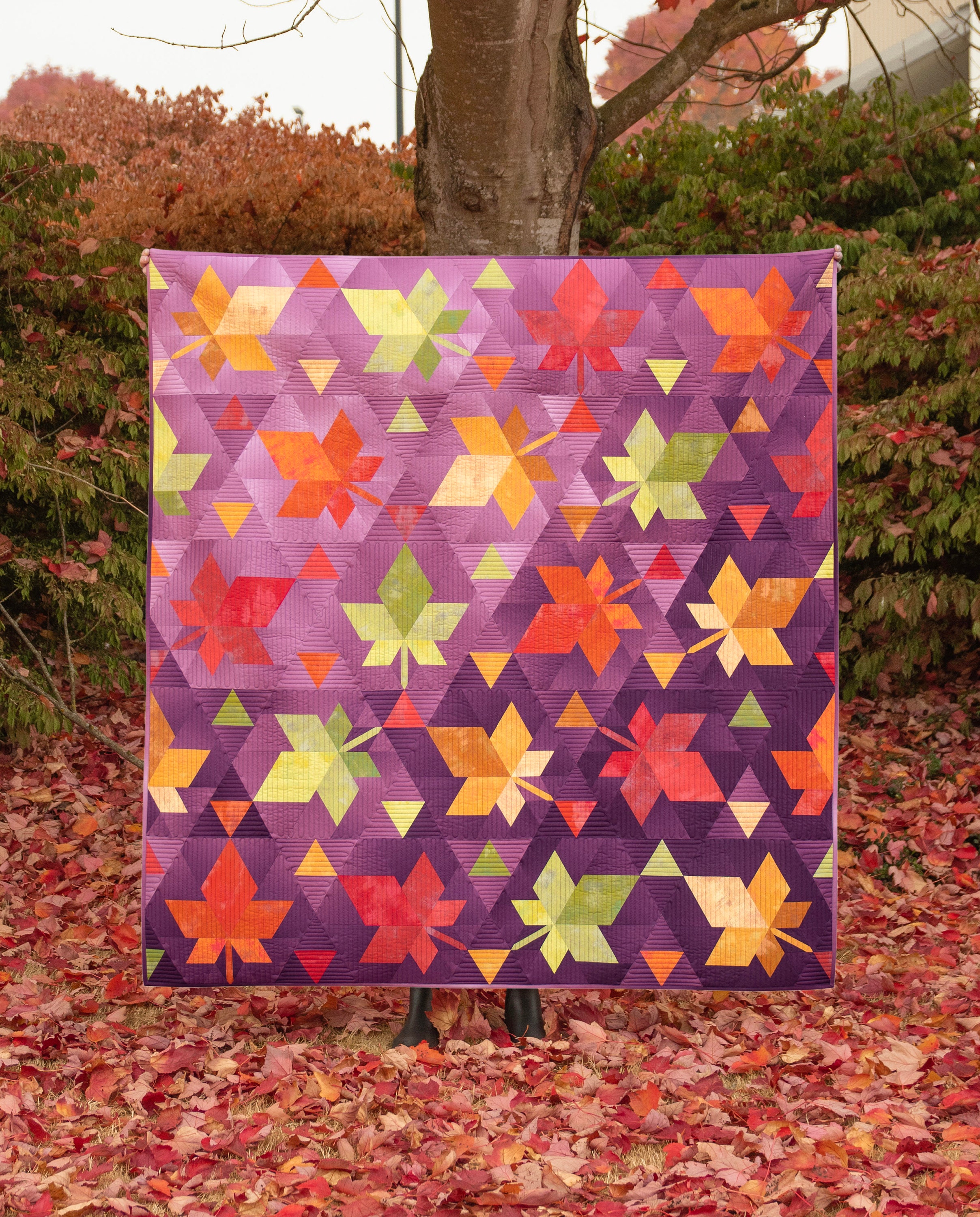 Autumn Ruler Fall Foliage, Krista Moser Modern Quilt Pattern, 60 Degree Diamond Mini ...