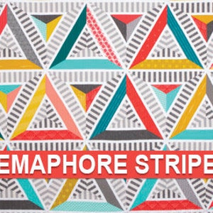 Semaphore Stripes, Krista Moser Patterns, Stripes Quilt Pattern, Modern Quilt Pattern, Use Large 60 Degree Diamond Ruler, Digital Download