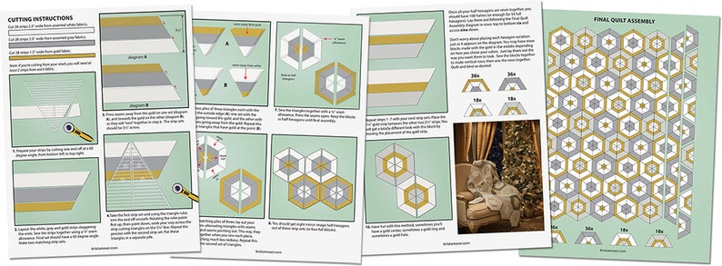 Krista Moser Honeycomb Hexagon Modern Quilt Pattern PDF