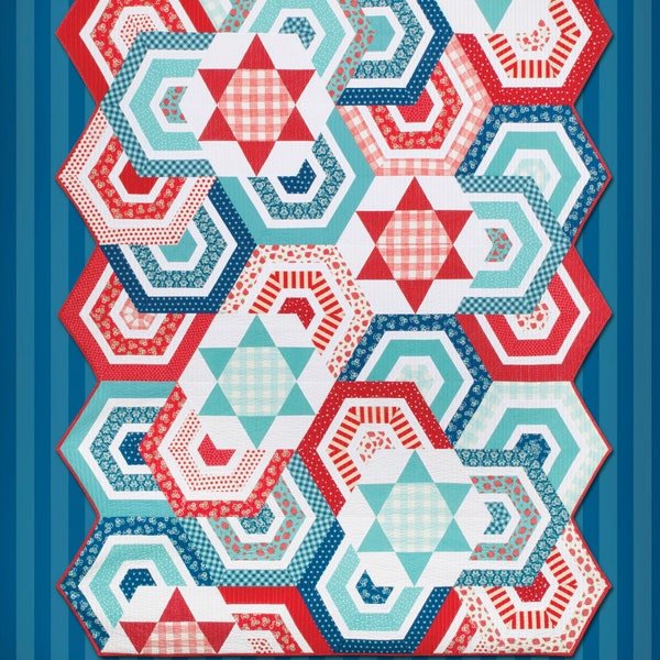 Summer Swag, Krista Moser Patterns, Modern Quilt Pattern, CGR60DIA Ruler, Printed Pattern: Free Shipping USA