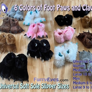 Puede incluir: Surtido de seis colores de zapatillas de pata y garra con suela blanda. Los colores incluyen gris, blanco, marrón, rosa, negro y beige. Las zapatillas están disponibles en dos tallas universales para mujeres y hombres.