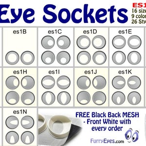ES1 Eye Sockets - 26 Styles - 16 Sizes - 9 Colors - 3D Printed - One ...