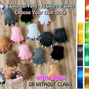 Paws with Claws - 7 Paw Colors and 12 Claw Colors - cosplay - Fursuiting - FurryEyes
