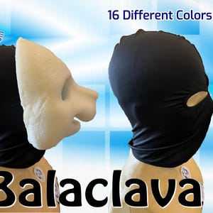 Balaclava for Furry Fursuiting or cosplay 16 colors - 2 styles