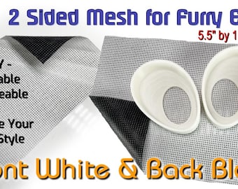 Mesh with Black Back/White Front for Furry Eyes - 5.5 inch by 11 inch Sheets - cosplay - Fursuiting - FurryEyes
