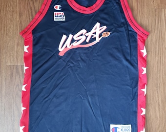 Details about   CHAMPION Retro Dream Team USA Olympic Basketball Mesh Jersey Mens 2XL Blue 