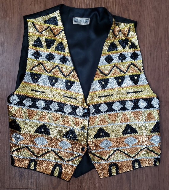 Halloween Inspired Hand Crafted Sequin Vest
