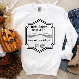 Olde Salem Broom Co. Witches Halloween Unisex Heavy Blend Crewneck Sweatshirt